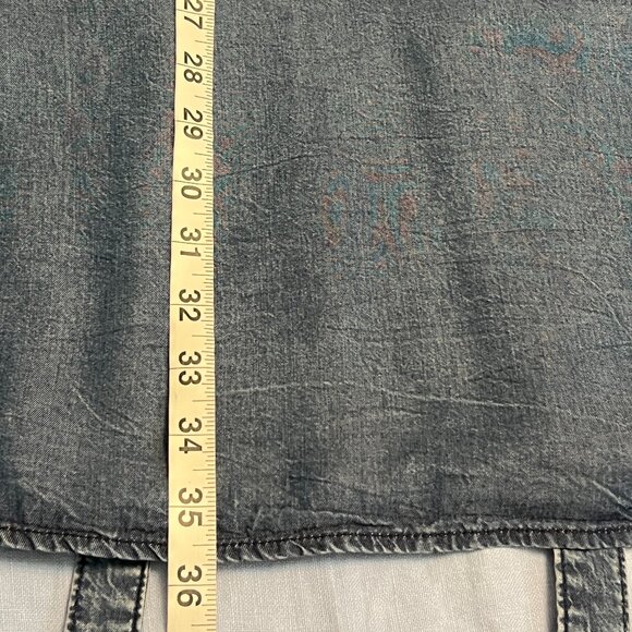 Velvet Heart Denim Shirt Dress Medium Blue Tencel Roll Tab Sleeve Belted Csual - Picture 9 of 9